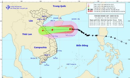 Bão số 8 gây mưa to ở các tỉnh từ Nghệ An đến Thừa Thiên Huế (Nguồn: nchmf)