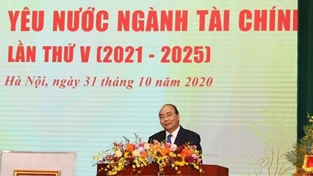 Thủ tướng Nguyễn Xuân Phúc phát biểu tại Đại hội. (Ảnh: Phạm Hậu/TTXVN)
