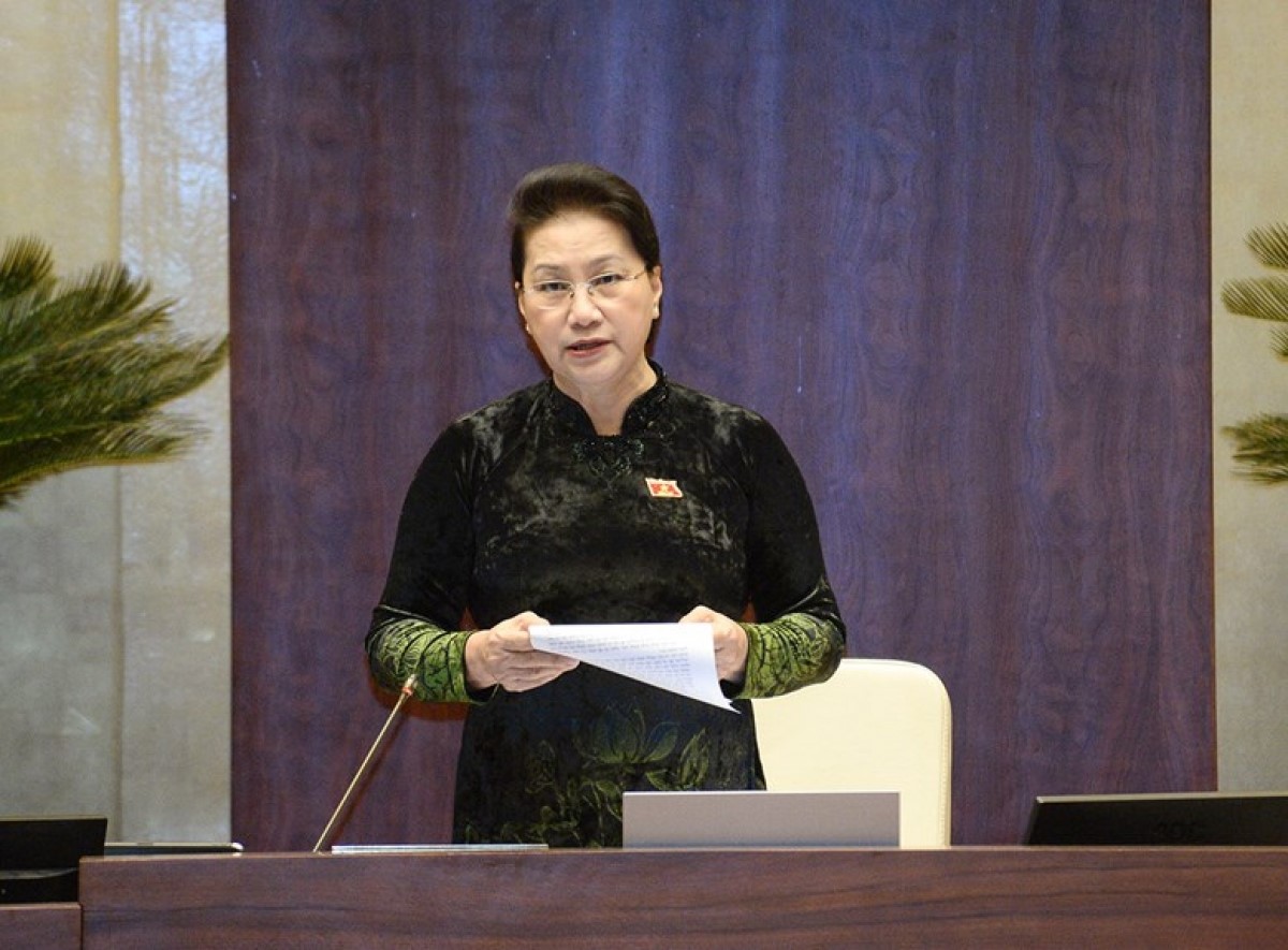 Chủ tịch Quốc hội Nguyễn Thị Kim Ngân phát biểu mở đầu phiên chất vấn và trả lời chất vấn. Ảnh: Quốc hội