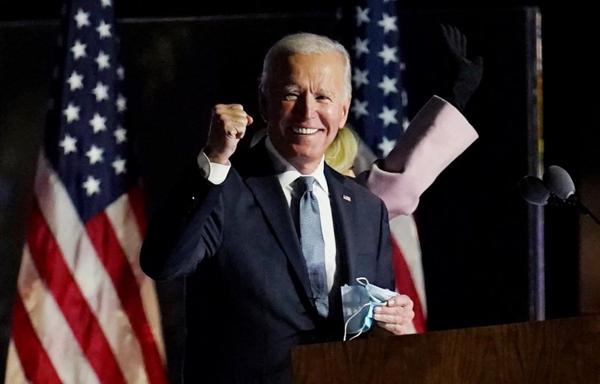 Ông Joe Biden tuyên bố chiến thắng trong cuộc Bầu cử Tổng thống Mỹ 2020. (Nguồn: Getty Images)