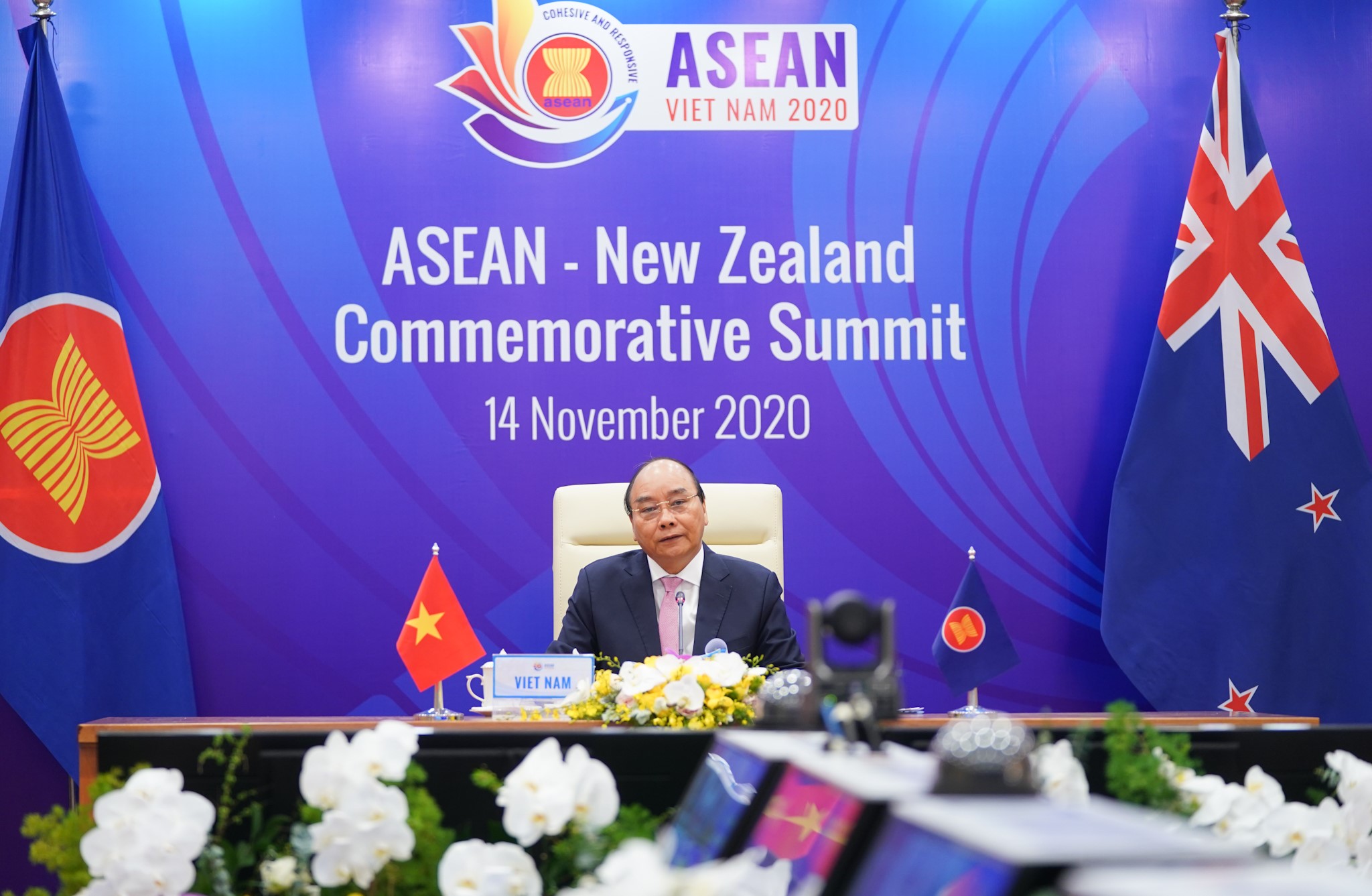 Thủ tướng Nguyễn Xuân Phúc đã chủ trì Hội nghị Cấp cao kỷ niệm 45 năm quan hệ ASEAN – New Zealand. - Ảnh: VGP/Quang Hiếu