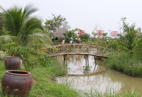 Điểm tham quan du lịch homestay nghỉ dưỡng sinh thái Hoàng Hảo ở xã Thanh Đức (Long Hồ).