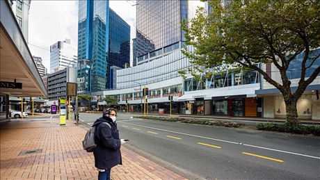 Đường phố vắng vẻ vì giãn cách xã hội mùa COVID-19 tại New Zealand. Ảnh: Anadolu Agency