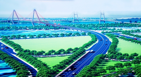 Phối cảnh cầu Mỹ Thuận 2 nối với cao tốc Mỹ Thuận- Cần Thơ.
