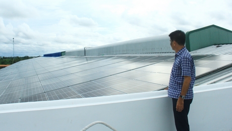 Nhà xưởng của Công ty Phước Thành IV 80% lắp đặt hệ thống điện năng lượng mặt trời mái nhà.