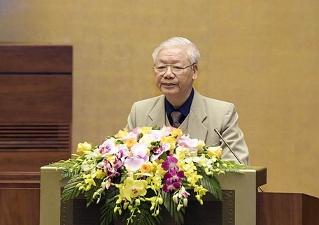 Tổng Bí thư, Chủ tịch nước Nguyễn Phú Trọng phát biểu chỉ đạo Hội nghị. Ảnh: VGP/Nguyễn Hoàng