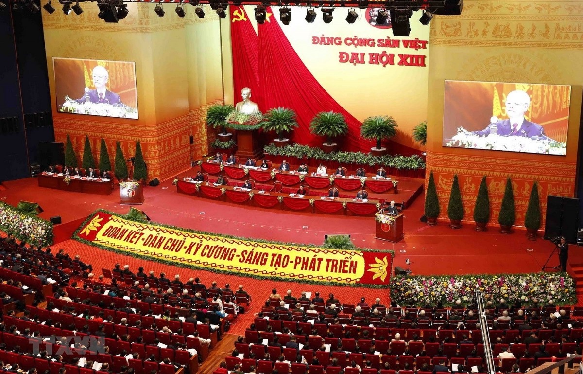 Toàn cảnh phiên khai mạc Đại hội đại biểu toàn quốc lần thứ XIII của Đảng. (Ảnh: TTXVN)