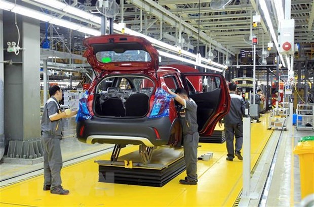 Nhà máy sản xuất ôtô VinFast có quy mô và hiện đại hàng đầu thế giới được xây dựng đáp ứng xu thế công nghệ 4.0, có công suất thiết kế giai đoạn 1 là 250.000 xe/năm. (Ảnh: TTXVN)