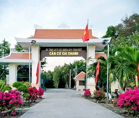  Cổng vào Khu Di tích quốc gia đặc biệt Căn cứ Cái Chanh ngày giáp Tết.