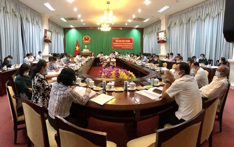 Điểm cầu Vĩnh Long tham dự hội nghị trực tuyến tập huấn nghiệp vụ công tác bầu cử đại biểu Quốc hội khóa XV và đại biểu HĐND các cấp nhiệm kỳ 2021- 2026.