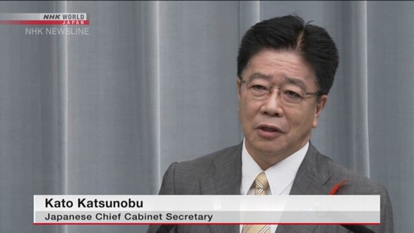 Chánh văn phòng Nội các Nhật Bản Katsunobu Kato - Ảnh: NHK