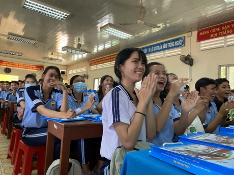 Hơn 200 học sinh lớp 12 của Trường THPT Lê Thanh Mừng tham dự Chương trình tư vấn định hướng nghề nghiệp, việc làm, học nghề, tổ chức ngày 10/3/2021.