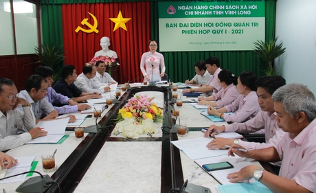  Phó Chủ tịch UBND tỉnh- Nguyễn Thị Quyên Thanh phát biểu tại cuộc họp.