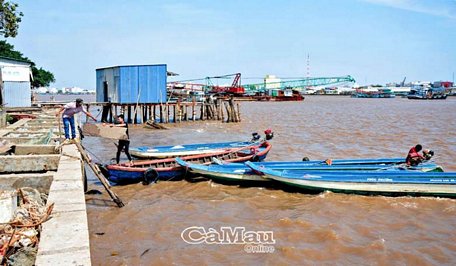 Cư dân ven biển là đối tượng dễ bị ảnh hưởng do thiên tai. (Ảnh chụp tại cửa biển Gành Hào, xã Tân Thuận, huyện Ðầm Dơi).