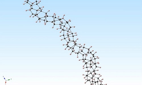 Cấu trúc phân tử của sợi nano kim cương. Ảnh: John Badding Lab/PSU.