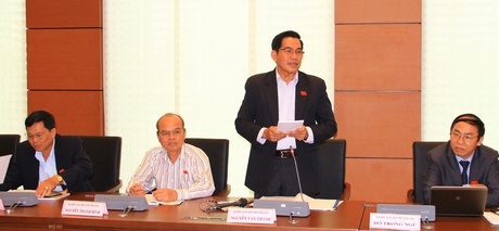 Đại biểu Nguyễn Văn Thanh, tỉnh Vĩnh Long đóng góp ý kiến tại phiên thảo luận. 