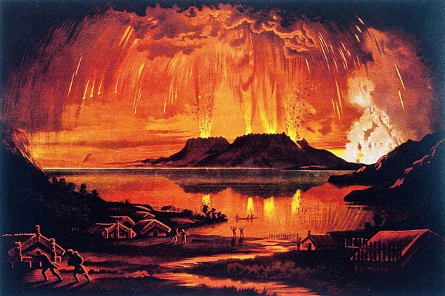 5. Năm 1886, núi lửa Tarawera ở New Zealand phun trào dữ dội nên đã cướp đi sinh mạng của khoảng 120 - 150 người.