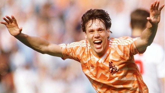 Niềm vui của Marco Van Basten (Hà Lan) tại EURO 1988.