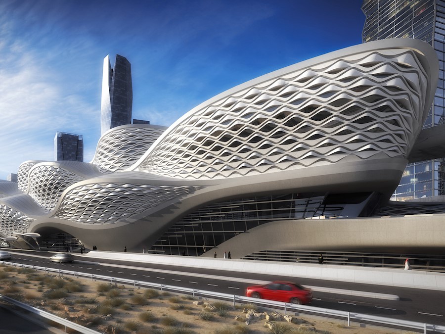 Riyadh Metro, đường tàu trị giá 23,5 tỷ USD của Saudi Arabia, sẽ có một nhà ga do kiến trúc sư nổi tiếng Zaha Hadid thiết kế. Hệ thống đường ray dài 175 km sẽ thay đổi cách di chuyển của cư dân Riyadh, mở cửa năm 2019.