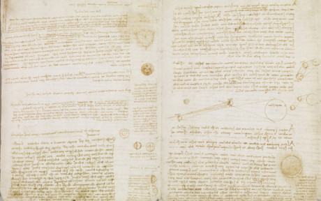 Chữ viết trong quyển sách này thể hiện những quan sát và các lý thuyết sâu sắc của nghệ sĩ toàn năng Leonardo da Vinci về thiên văn học