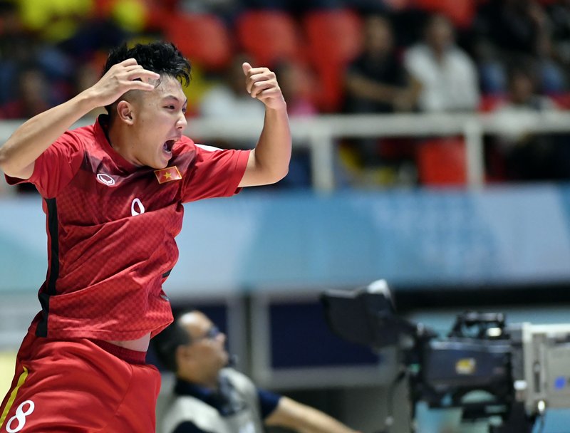 Niềm vui chiến thắng của đội Việt Nam trong trận thắng Guatemala 4-2.