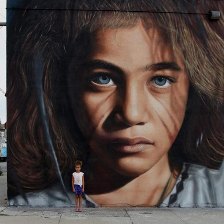 Bức tranh chân dung hút hồn trên đường phố New York, Mỹ.