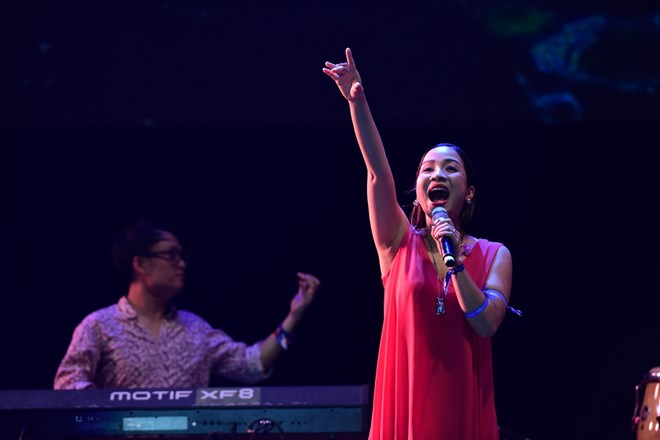 Set biểu diễn của Mỹ Linh và ban nhạc Anh Em được kỳ vọng sẽ là một trong những điểm nhấn ấn tượng của chương trình. (Ảnh: Giang Huy)