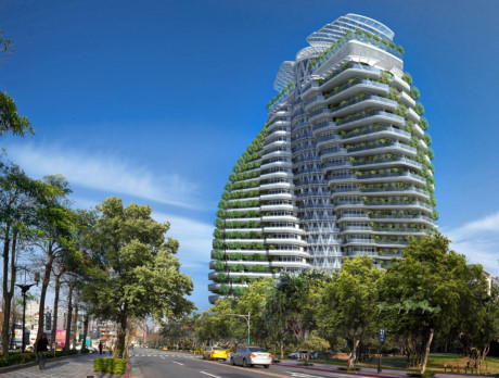 Tòa nhà cao 20 tầng nằm ở quận Xinyi, trung tâm của thành phố Đài Bắc sẽ có thiết kế hình xoắn ốc. (Nguồn: Vincent Callebaut)