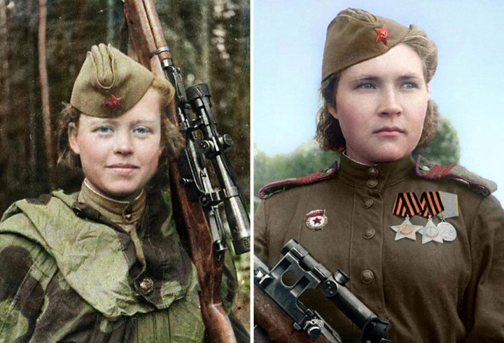 Nadezhda Kolesnikov và Lyuba Makarova đã chiến đấu trên mặt trận phía Đông trong thời kỳ Chiến tranh vệ quốc vĩ đại của Liên Xô, từ năm 1941 đến năm 1945.