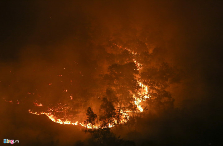Đám cháy rừng bắt đầu bùng phát lúc 13h30 ngày 5/6 trên địa bàn xã Hồng Kỳ, huyện Sóc Sơn, Hà Nội.