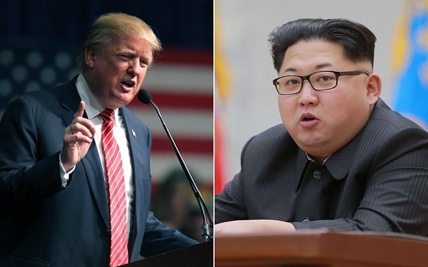 Tổng thống Mỹ Donald Trump (trái) và nhà lãnh đạo Triều Tiên Kim Jong-un. (Nguồn: AP)