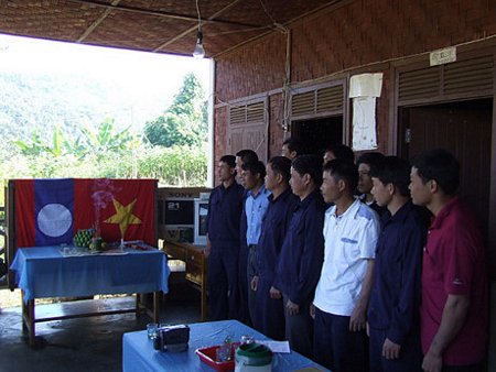  Hài cốt liệt sĩ được quy tập tại mũi Loong cheng tỉnh Xaysomboun chuẩn bị di chuyển về tập kết tại tỉnh Xiêng-khoảng.