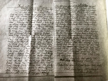 Bức thư của chú Chín Hòa gửi Ban Thường vụ Tỉnh ủy và BCH Đảng bộ tỉnh Vĩnh Long được xem như di chúc.