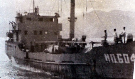 Tàu HQ 604 của Hải quân khi nhận lệnh ra Gạc Ma. Ảnh tư liệu Lữ đoàn 125