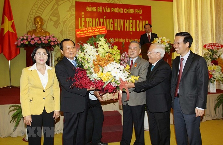 Nguyên Thủ tướng Chính phủ Phan Văn Khải tại Lễ trao tặng Huy hiệu 55 năm tuổi Đảng, ngày 8/12/2014, tại TP Hồ Chí Minh. (Ảnh: Thanh Vũ/TTXVN)