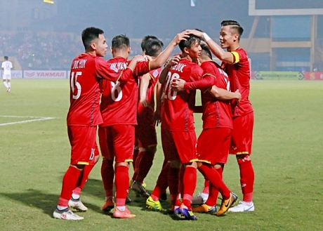 Niềm vui chiến thắng của Đội tuyển Việt Nam AFF Cup 2018.