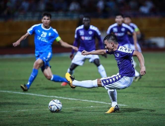 Quang Hải được đặt niềm tin mang đến cảm hững thi đấu cho Hà Nội FC. Ảnh: TTXVN
