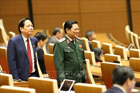 Đại tướng Ngô Xuân Lịch, Bộ trưởng Bộ Quốc phòng tham dự phiên khai mạc. Ảnh: TTXVN