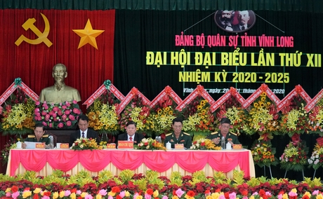 Đoàn Chủ tịch Đại hội Đại biểu Đảng bộ Quân sự tỉnh lần thứ XII (nhiệm kỳ 2020- 2025).