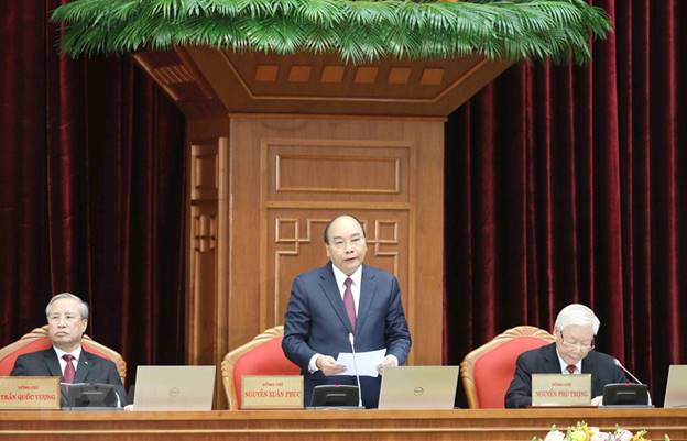 Thủ tướng Chính phủ Nguyễn Xuân Phúc điều hành hội nghị. (Ảnh: Phương Hoa/TTXVN)
