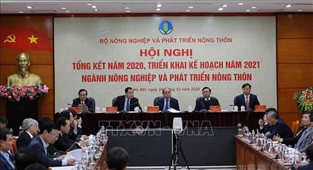 Thủ tướng Nguyễn Xuân Phúc dự Hội nghị ngành Nông nghiệp và Phát triển nông thôn. Ảnh: Thống Nhất/TTXVN