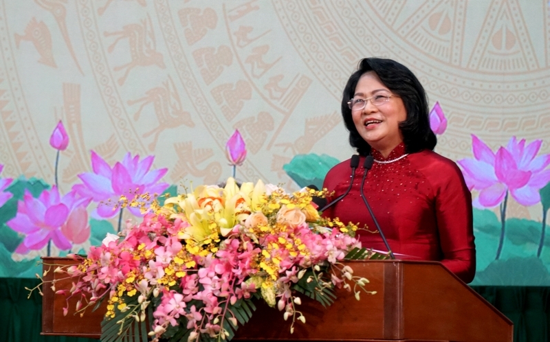 Phó Chủ tịch nước- Đặng Thị Ngọc Thịnh phát biểu