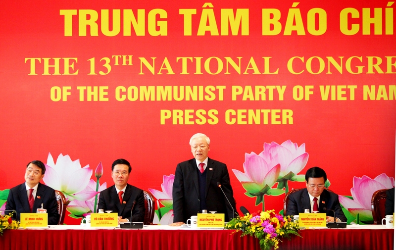 Tổng Bí thư, Chủ tịch nước Nguyễn Phú Trọng phát biểu tại buổi họp báo.