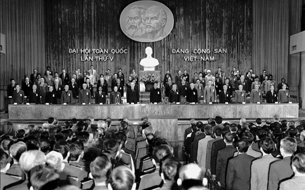 Đại hội đại biểu toàn quốc Đảng Cộng sản Việt Nam lần thứ V (27-31/3/1982), tại Hà Nội. (Ảnh: TTXVN)