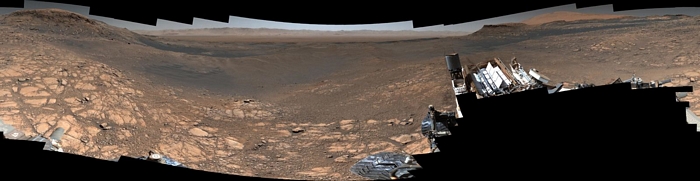 Tàu thám hiểm Curiosity của NASA đã chụp được bức tranh toàn cảnh bề mặt sao Hỏa có độ phân giải cao nhất vào cuối năm 2019. Bức ảnh này bao gồm hơn 1.000 hình ảnh và 1,8 tỷ pixel.  Ảnh: NASA.