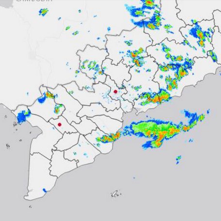 Ảnh radar thời tiết cảnh báo mưa giông, sét trên khu vực Nam Bộ ngày 21/4/2021 của Đài Khí tượng thủy văn khu vực Nam Bộ.