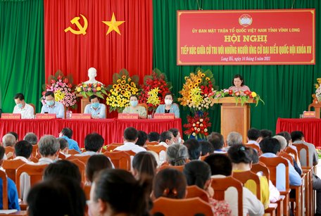  Ứng cử viên đại biểu Quốc hội đơn vị bầu cử số 1 tiếp xúc cử tri tại huyện Long Hồ.