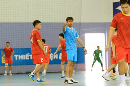 ĐT Futsal Việt Nam tập luyện tại Trung tâm thể thao Thái Sơn Nam - Quận 8 (TP Hồ Chí Minh). Ảnh: VFF 