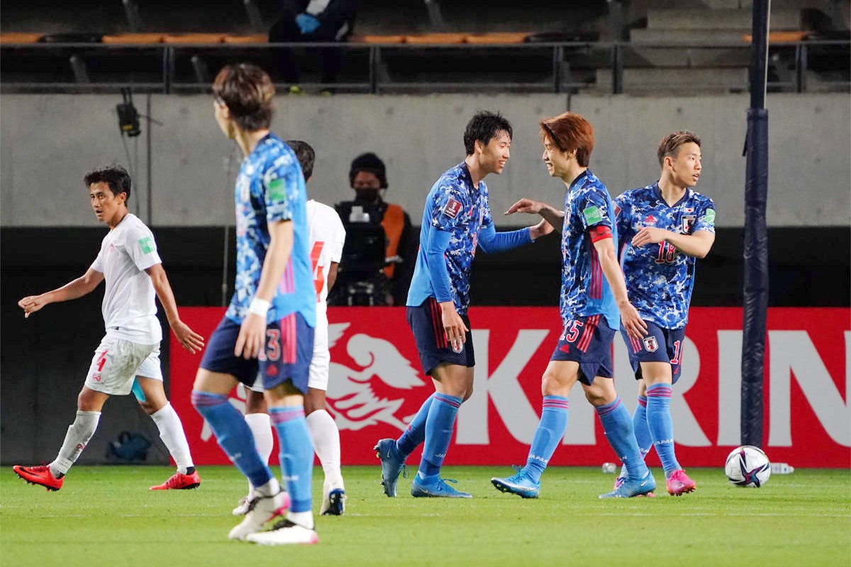 Nhật Bản chứng minh sự vượt trội với chiến thắng 10-0 trước Myanmar để sớm đoạt vé vào vòng loại cuối. (Ảnh: Getty Images)