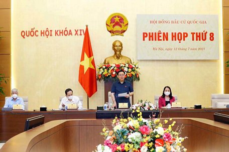 Chủ tịch Quốc hội Vương Đình Huệ phát biểu tại phiên họp. Ảnh: VGP/Lê Sơn.